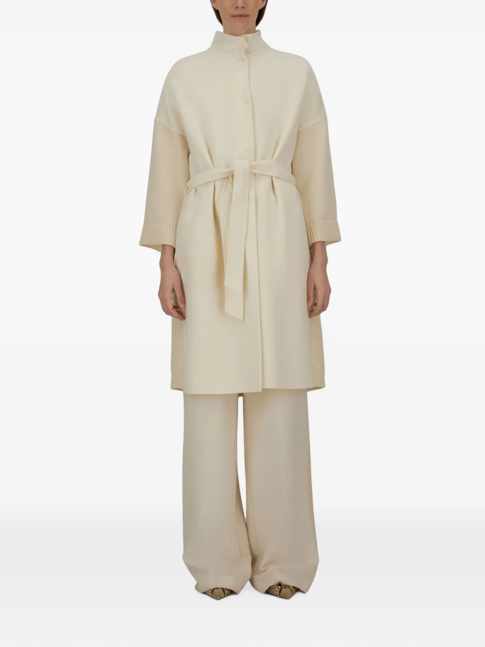 Herno Resort vest met col en ceintuur Beige