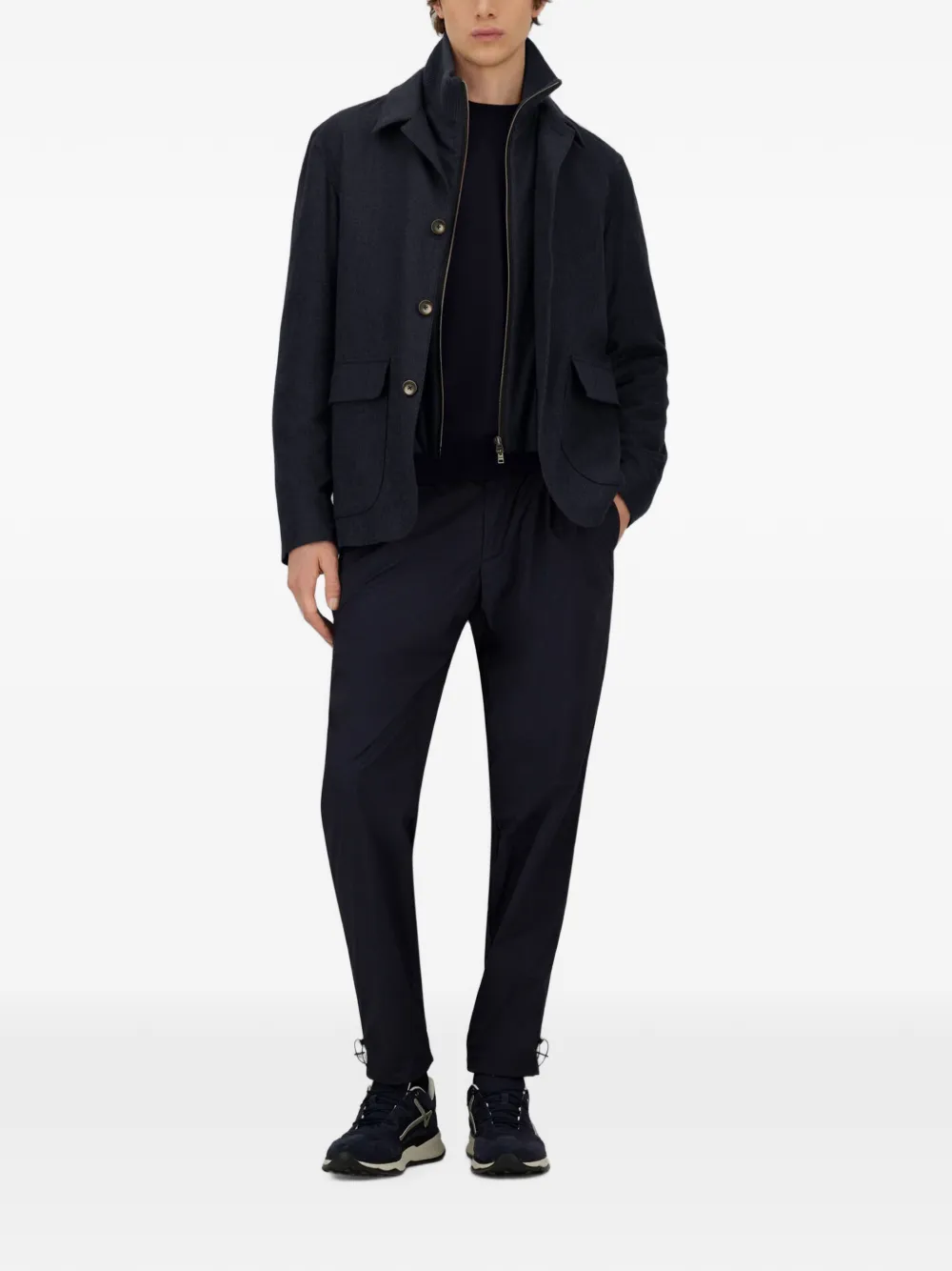 Herno Resort trui met stiksels Blauw