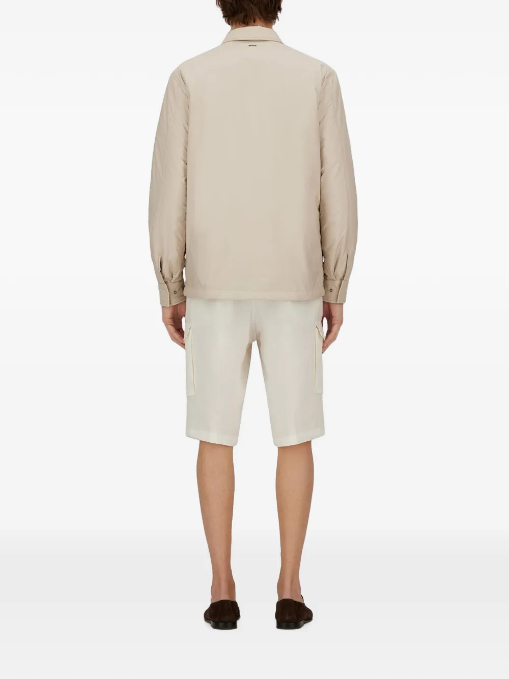 Herno Gewatteerd jack met suède-effect Beige
