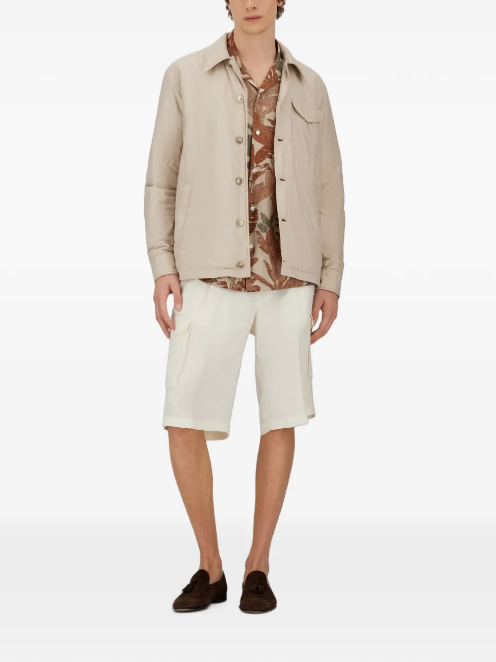 Herno Gewatteerd jack met suède-effect Beige