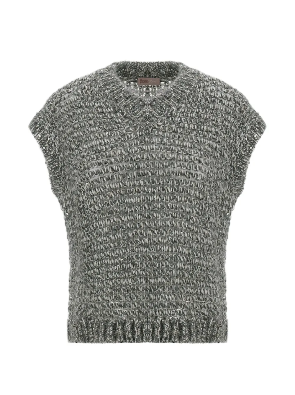 Herno sequin-embellished V-neck vest - Grigio
