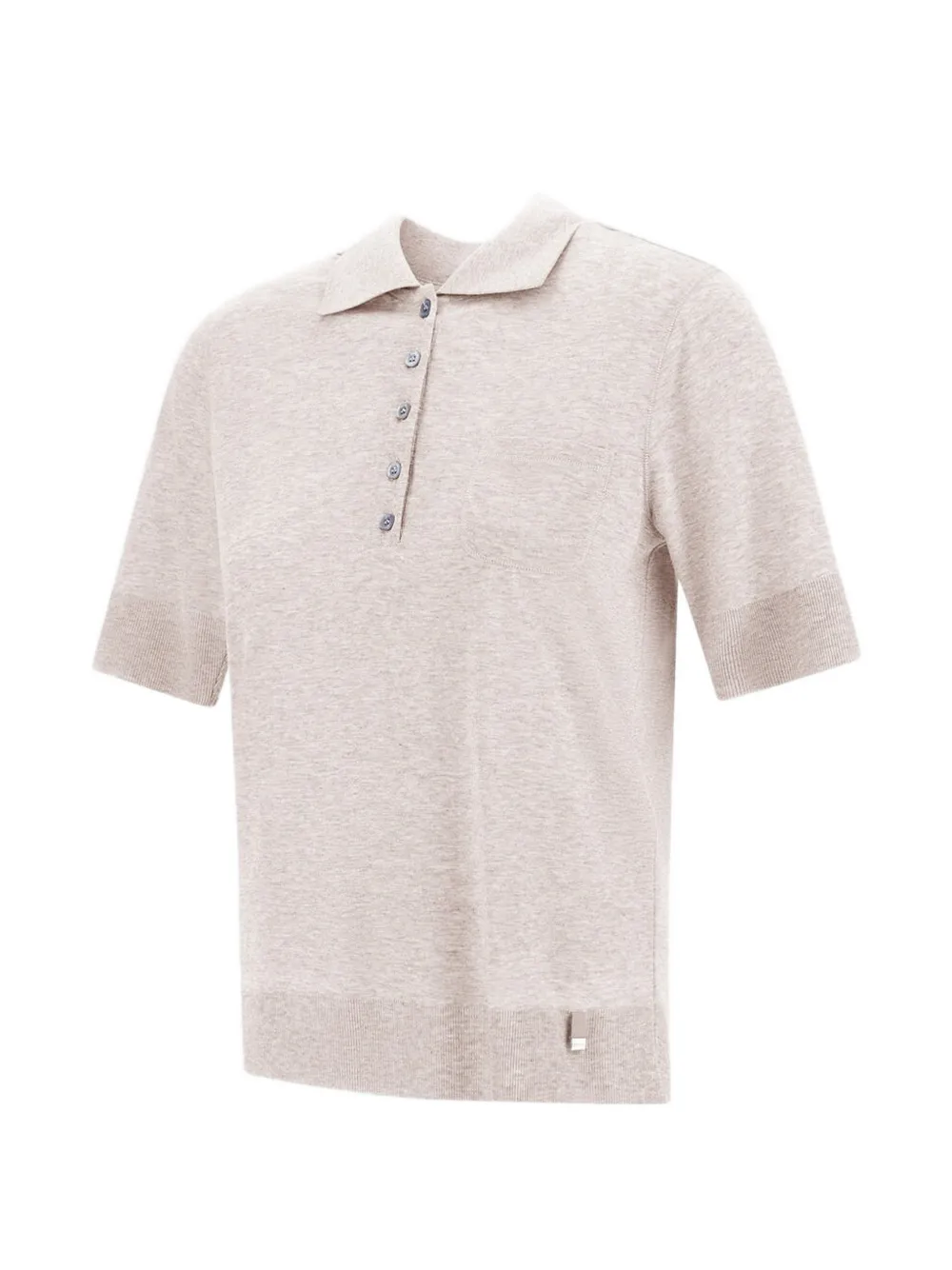 Herno Gebreid poloshirt Beige