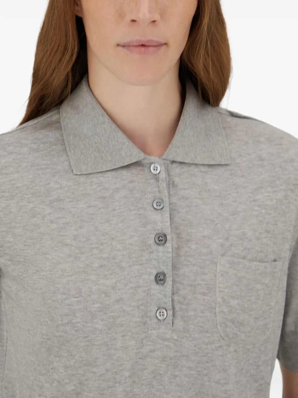 Herno Gebreid poloshirt Grijs
