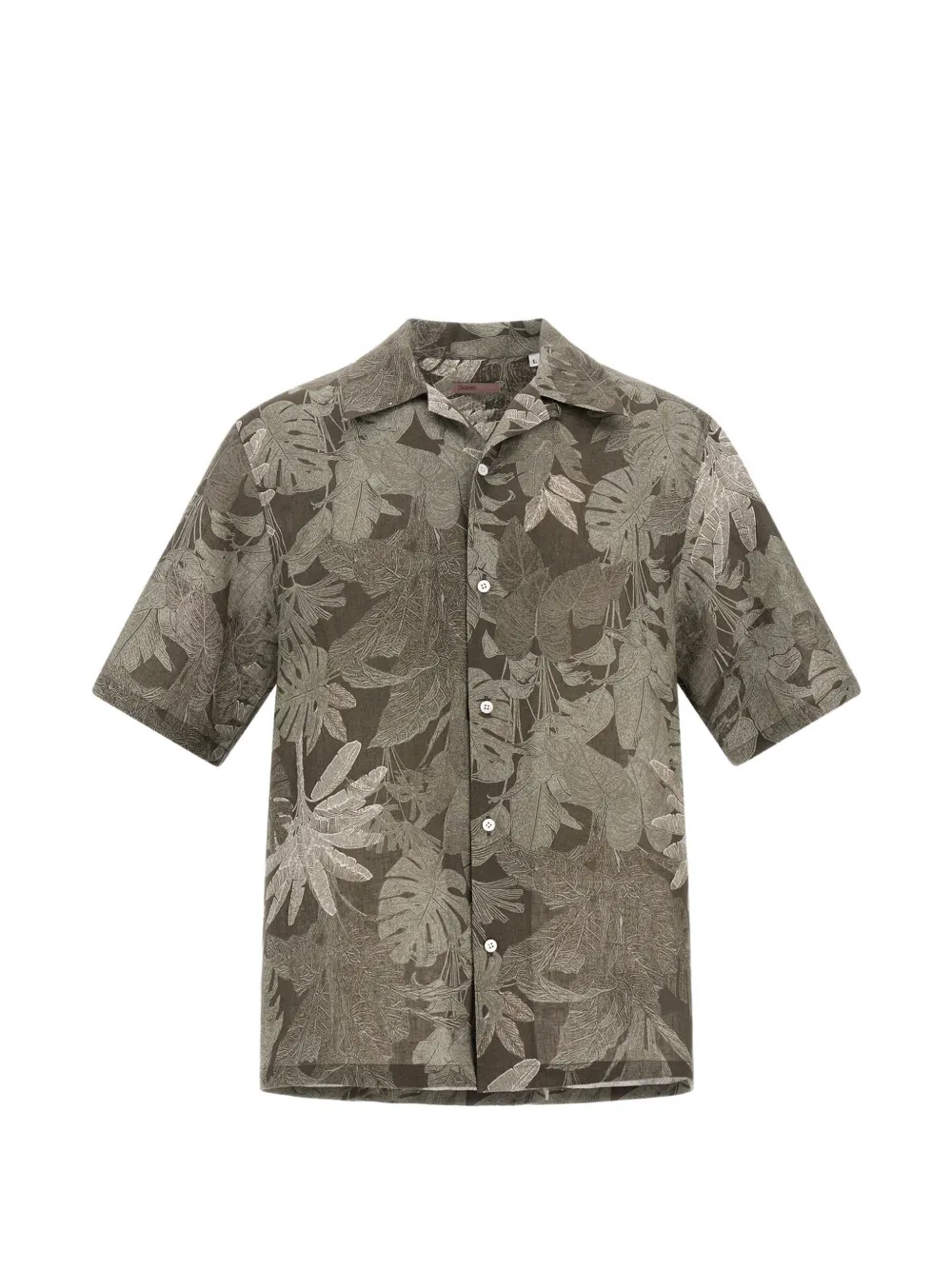 Herno tropical-print linen shirt - Verde