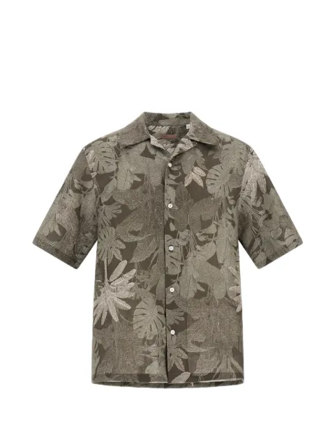 Herno tropical-print linen shirt