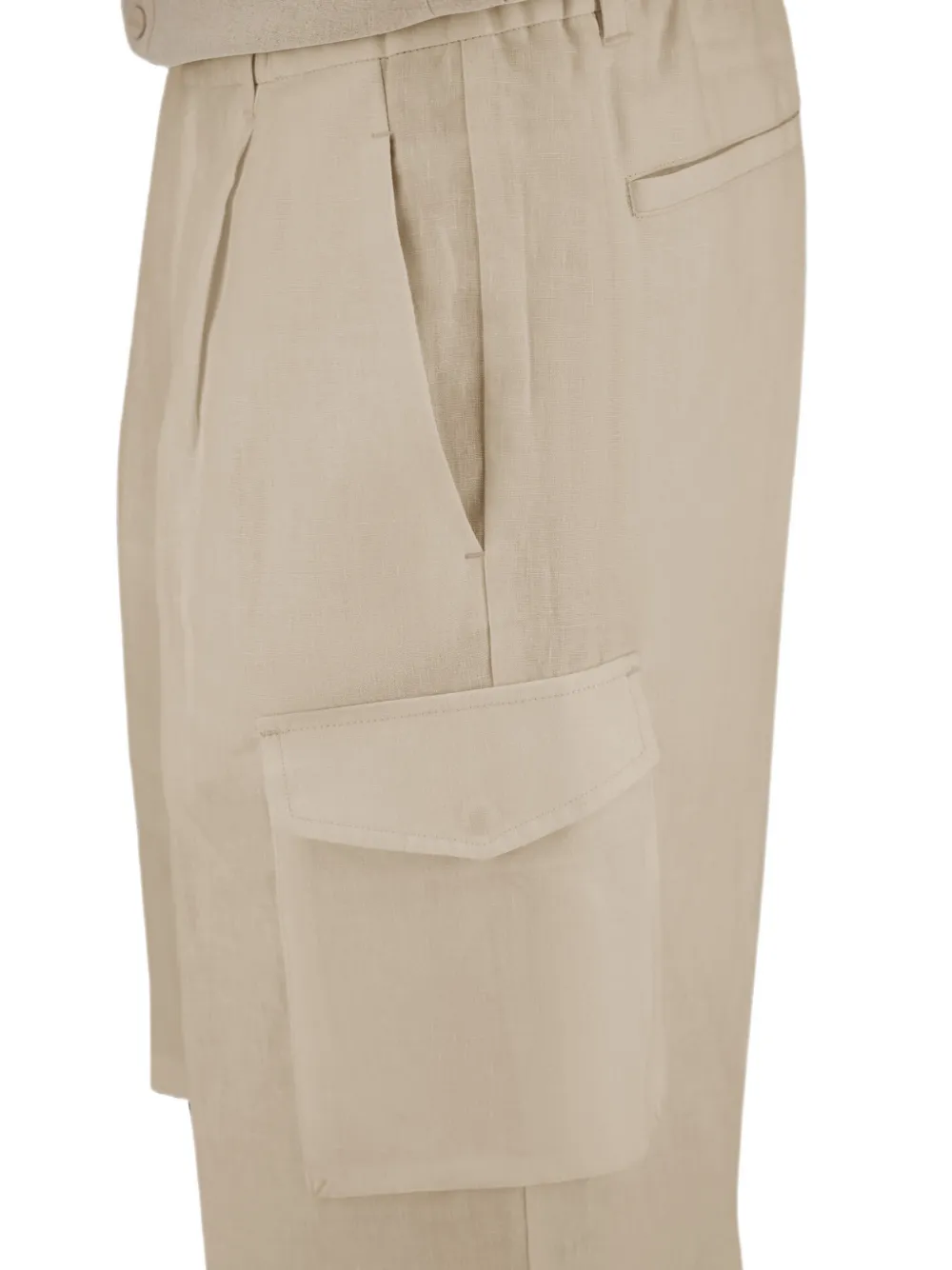 Herno Linnen cargo shorts met vervaagd effect Beige