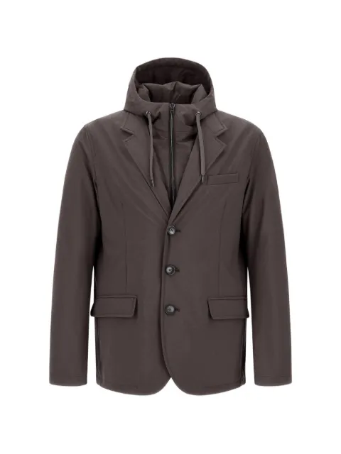 Herno hooded melange-effect blazer