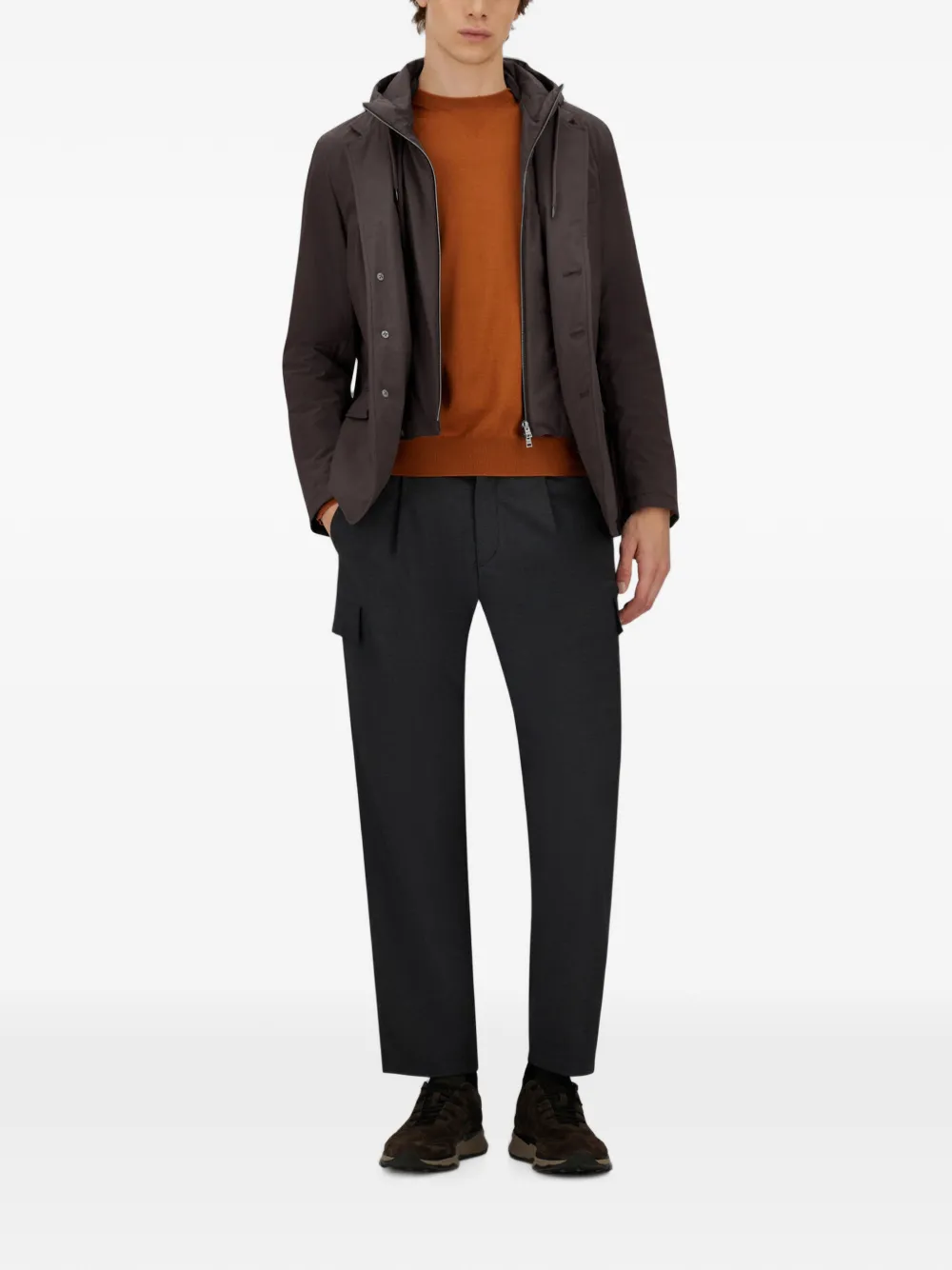 Herno Blazer met enkele rij knopen Bruin
