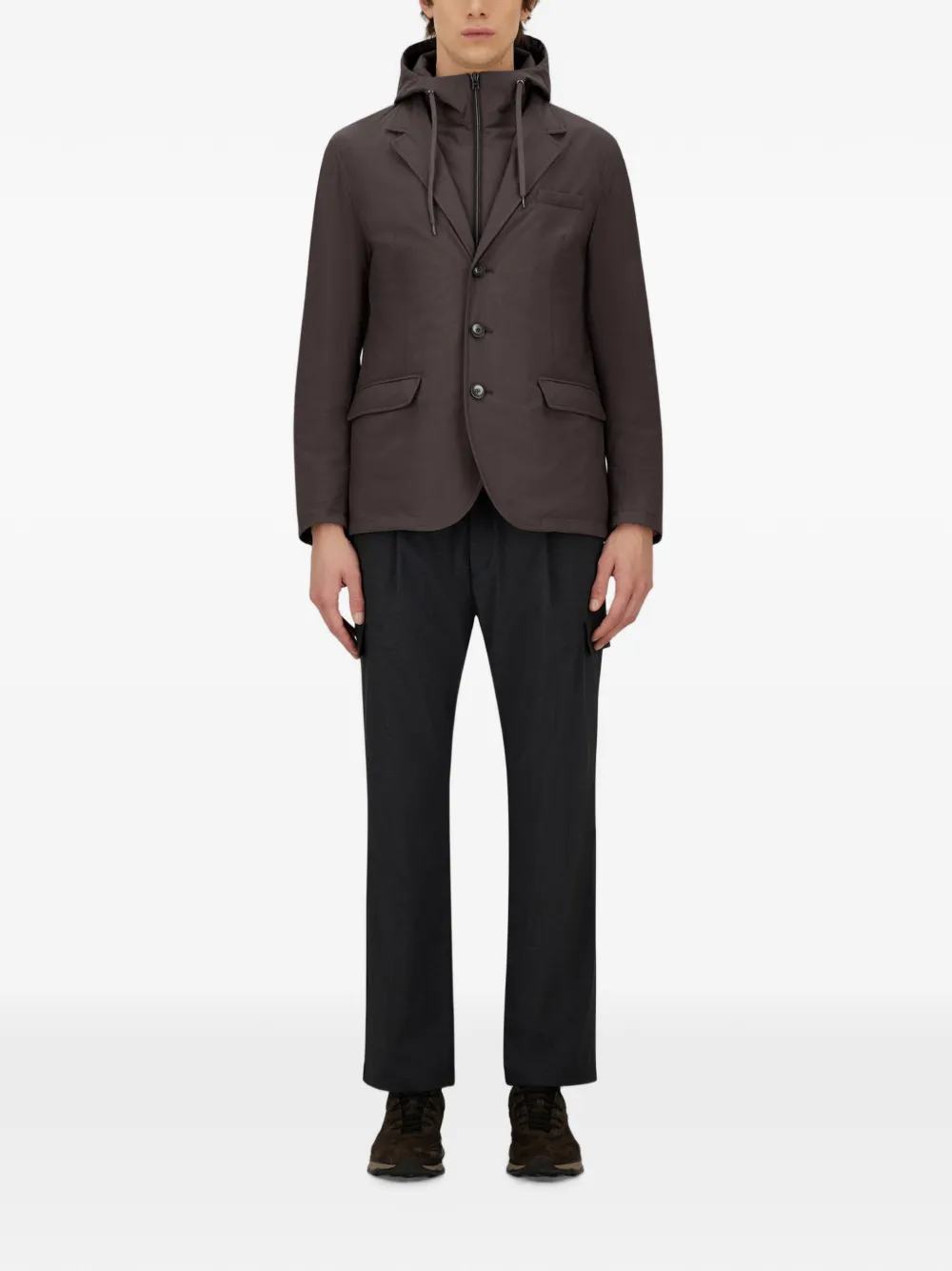 Herno Blazer met enkele rij knopen Bruin
