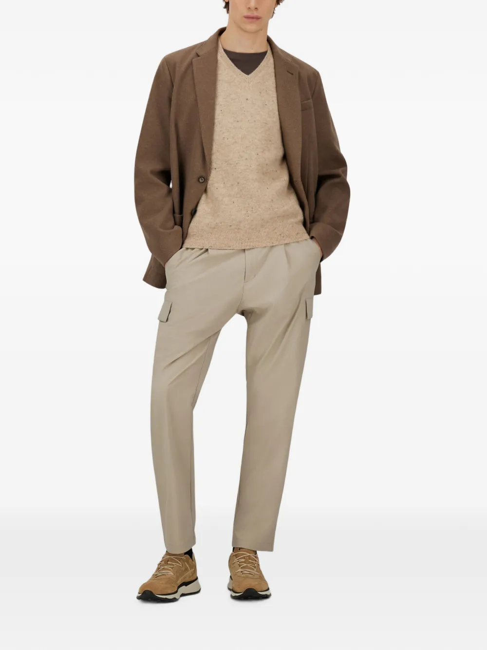 Herno Blazer met enkele rij knopen Bruin