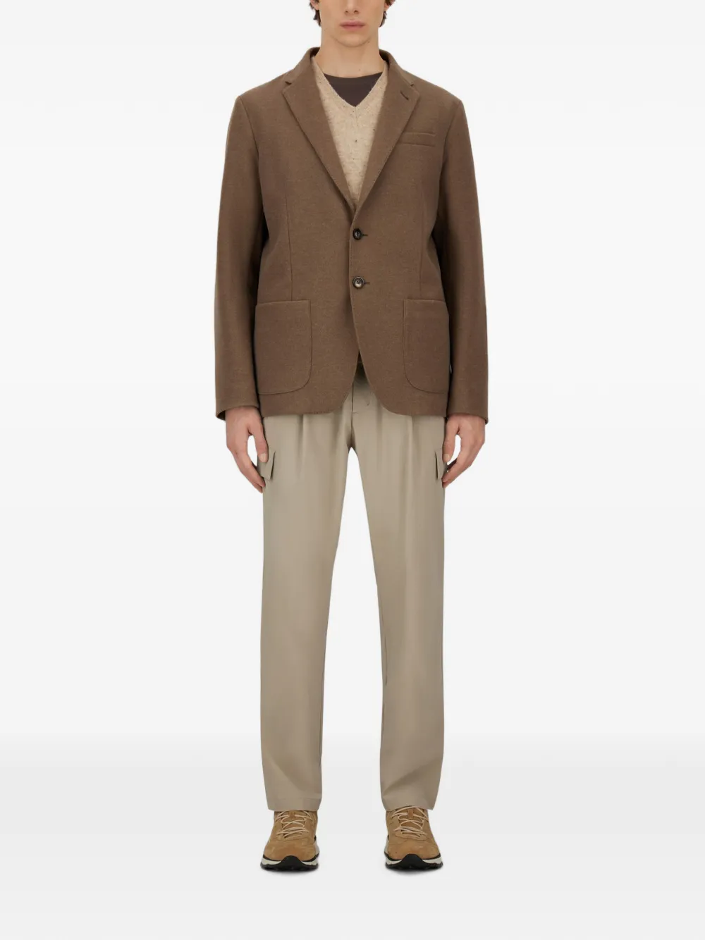 Herno Blazer met enkele rij knopen Bruin