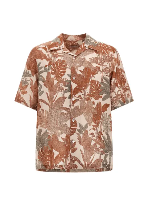 Herno tropical-print linen shirt