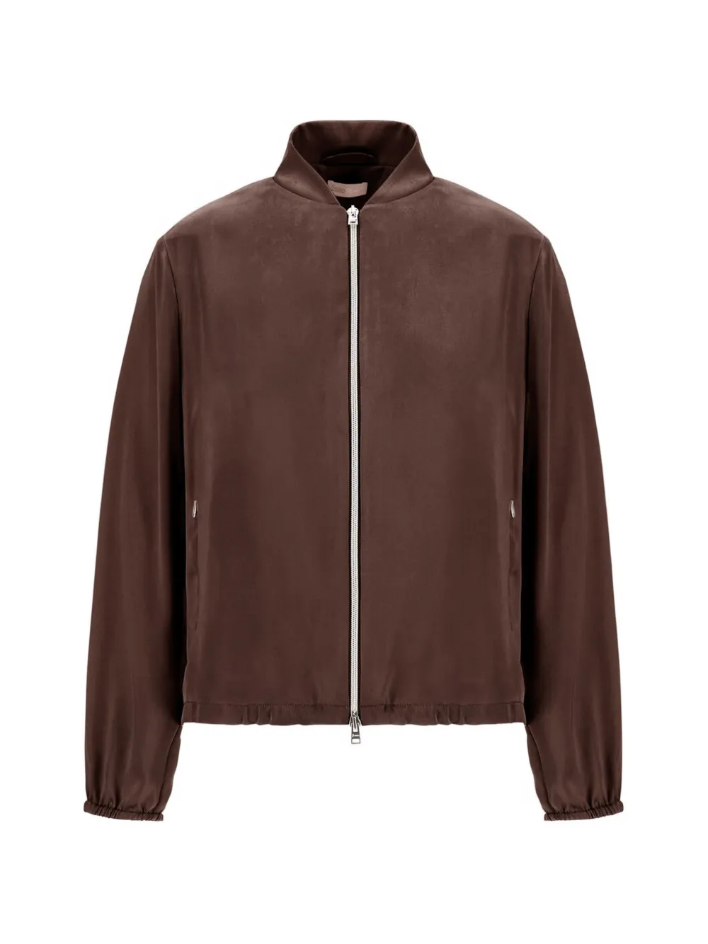 Herno zip up satin jacket - Marrone