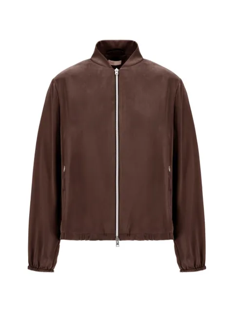 Herno zip up satin jacket
