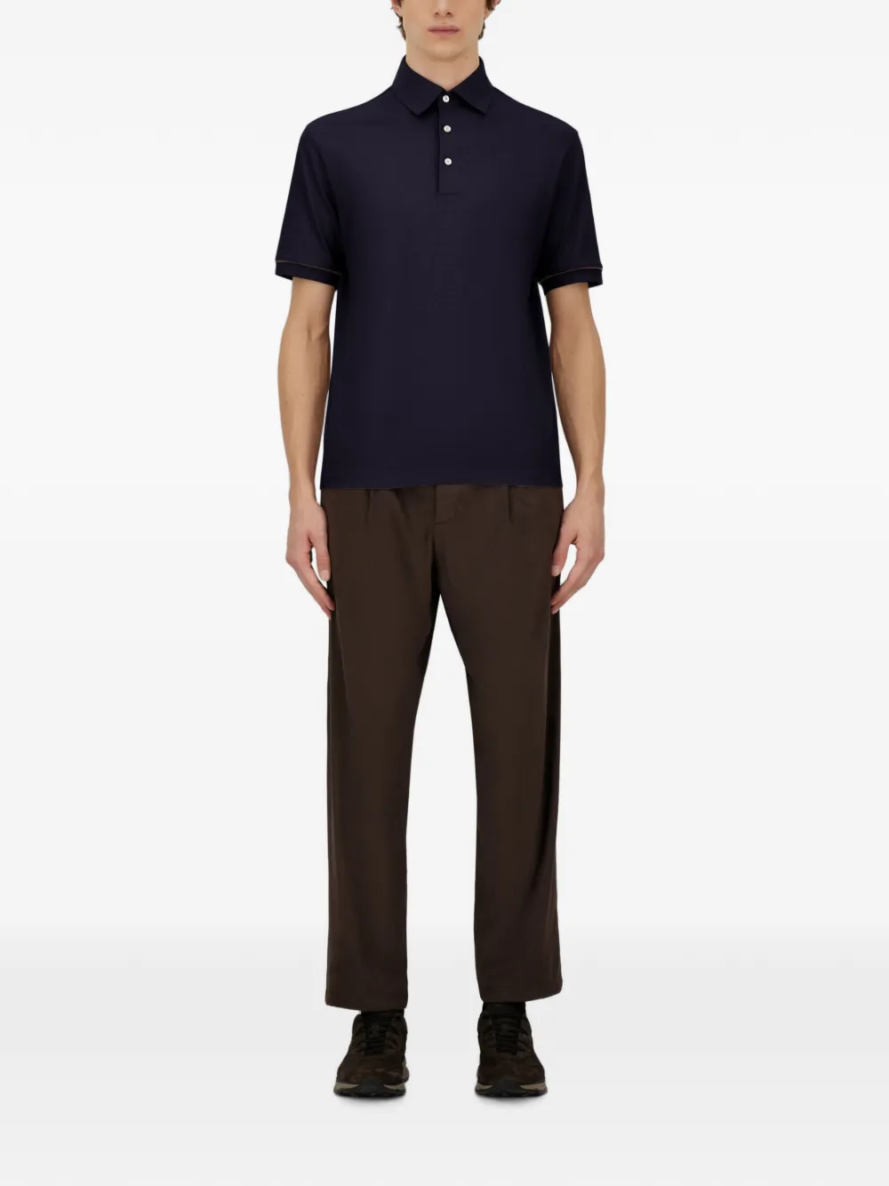 Herno Wollen poloshirt Blauw