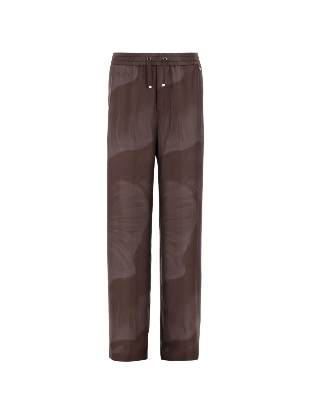 Herno floral-print silk trousers - Marrone