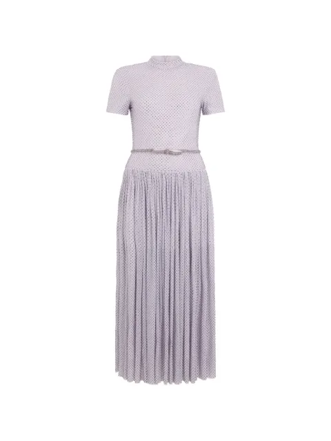Self-Portrait crystal-embellished pleated midi dress