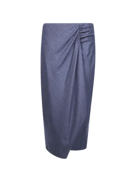 PINKO Saia midi risca de giz com drapeado