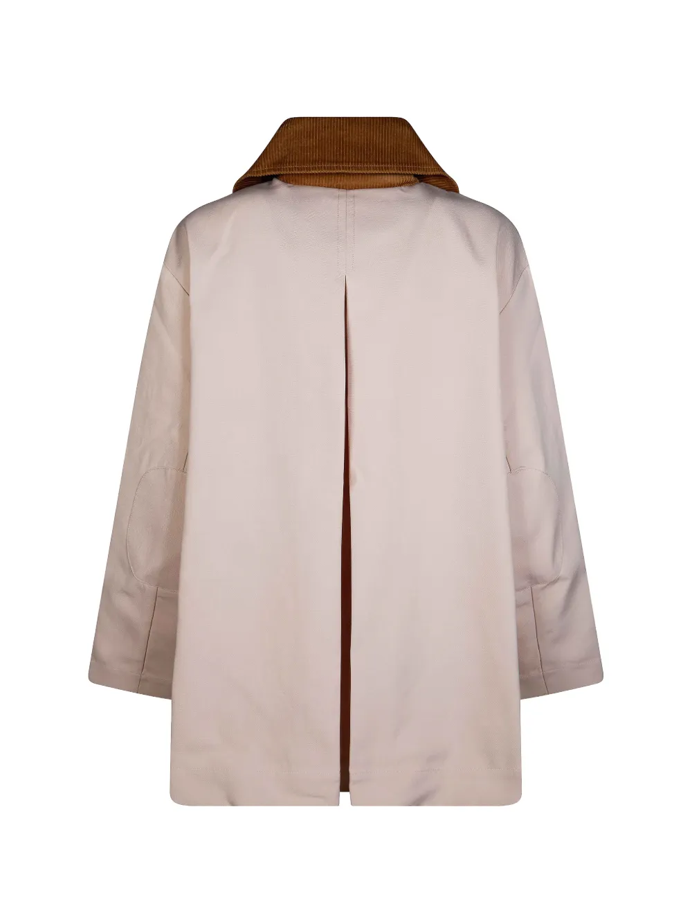 GANNI Twill jack met ribfluwelen kraag Beige