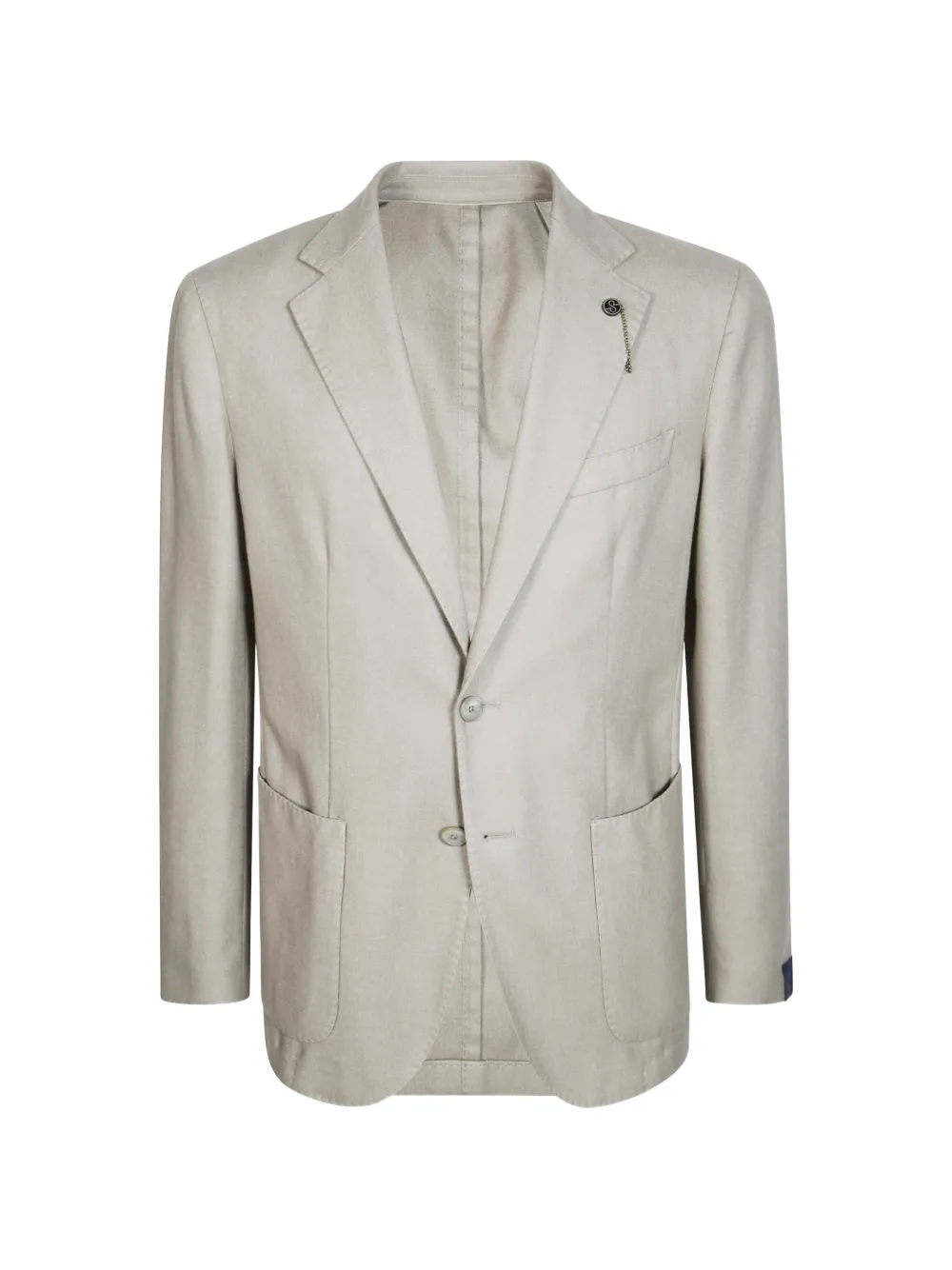 Santaniello logo-plaque single-breasted blazer - Toni neutri