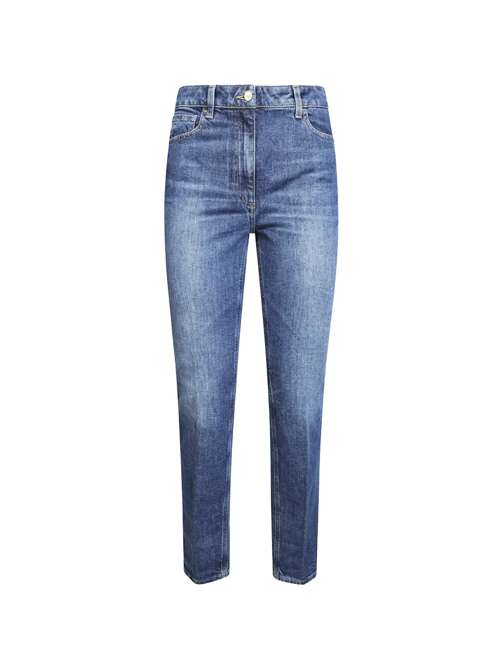 Elisabetta Franchi logo-patch straight-leg jeans - Blau