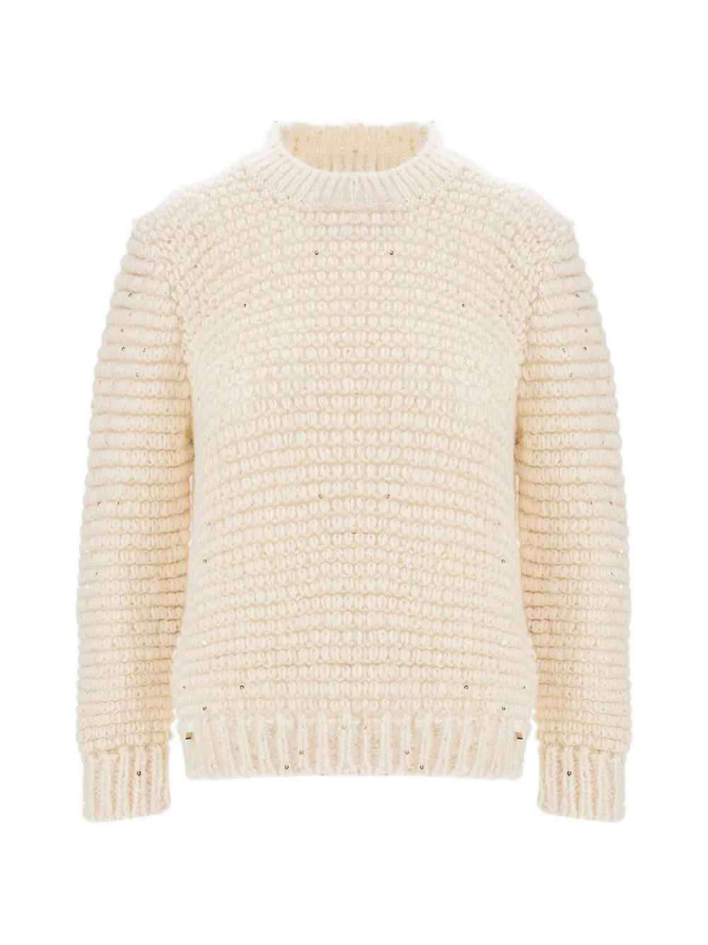 Herno sequin-embellished corncob-stitch sweater - Toni neutri