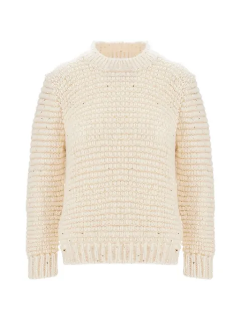 Herno sequin-embellished corncob-stitch sweater