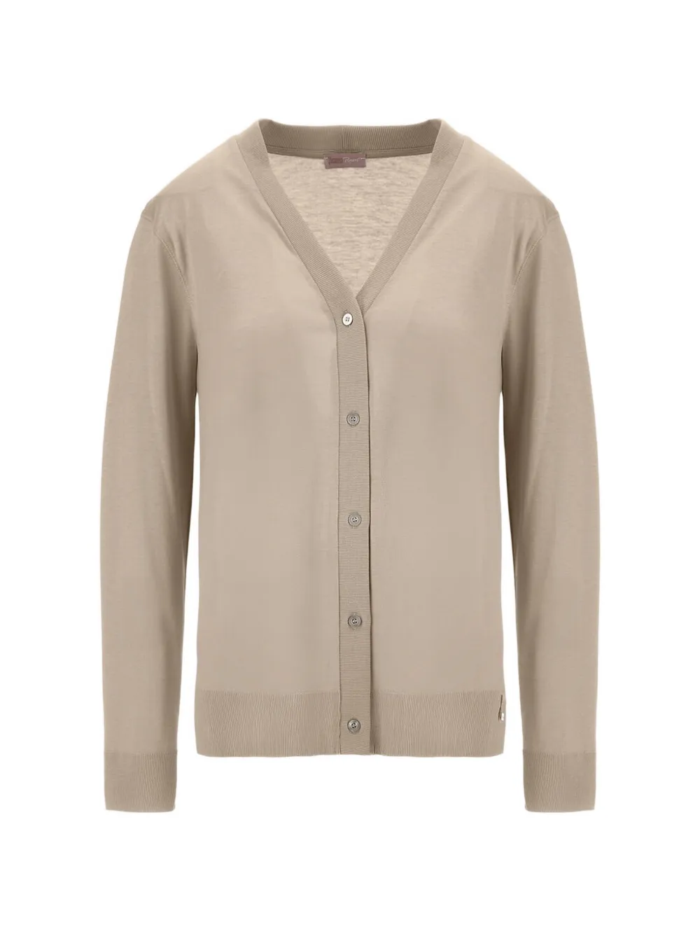Herno ribbed-knit V-neck cardigan - Toni neutri