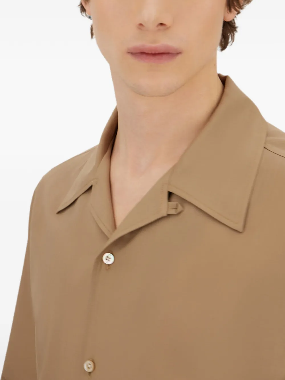 Herno Overhemd met bowlingkraag Beige