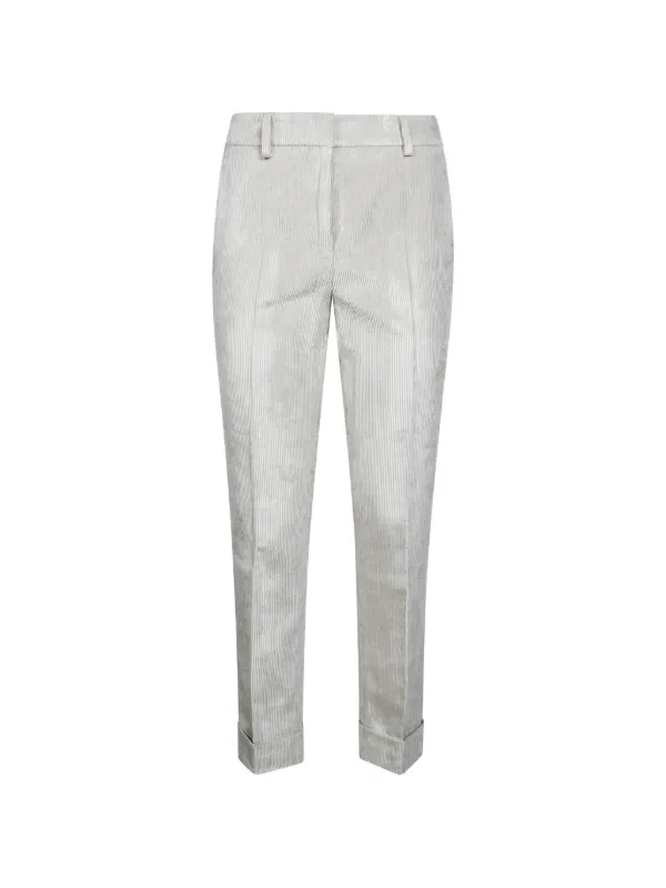 Incotex Corduroy Turn-up Trousers in Neutrals