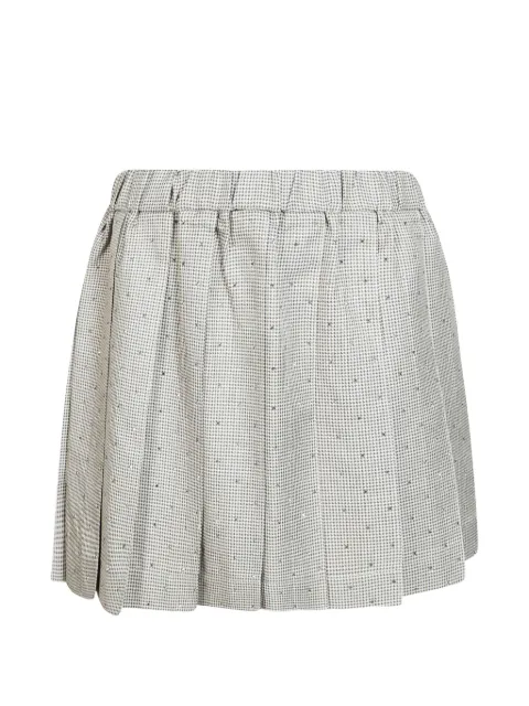 P.A.R.O.S.H. houndstooth-pattern rhinestone-embellished mini skirt