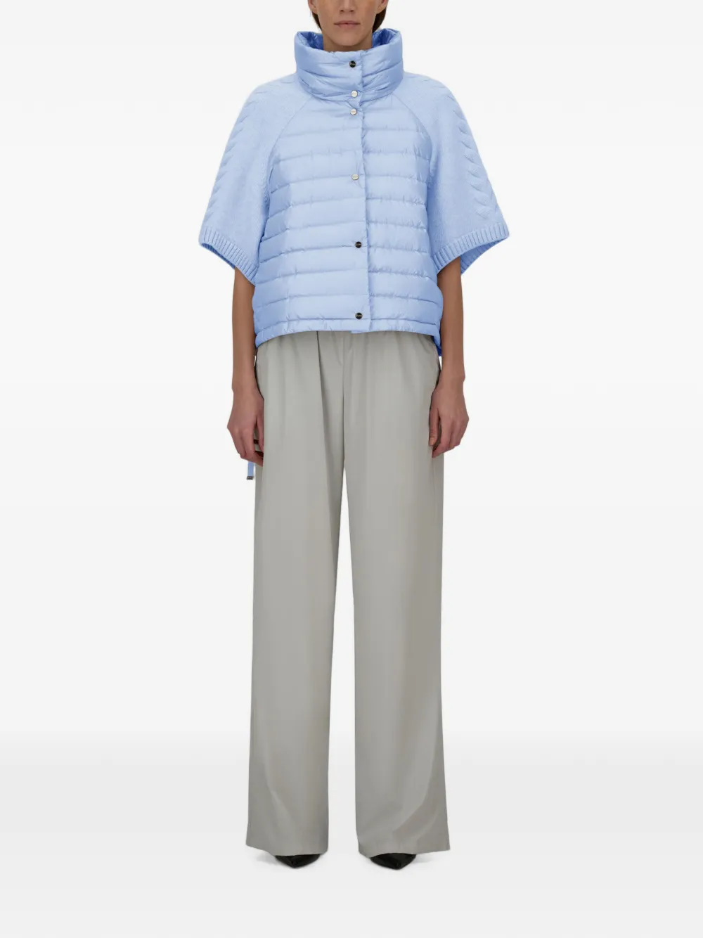 Herno Kabelgebreid gewatteerd jack Blauw