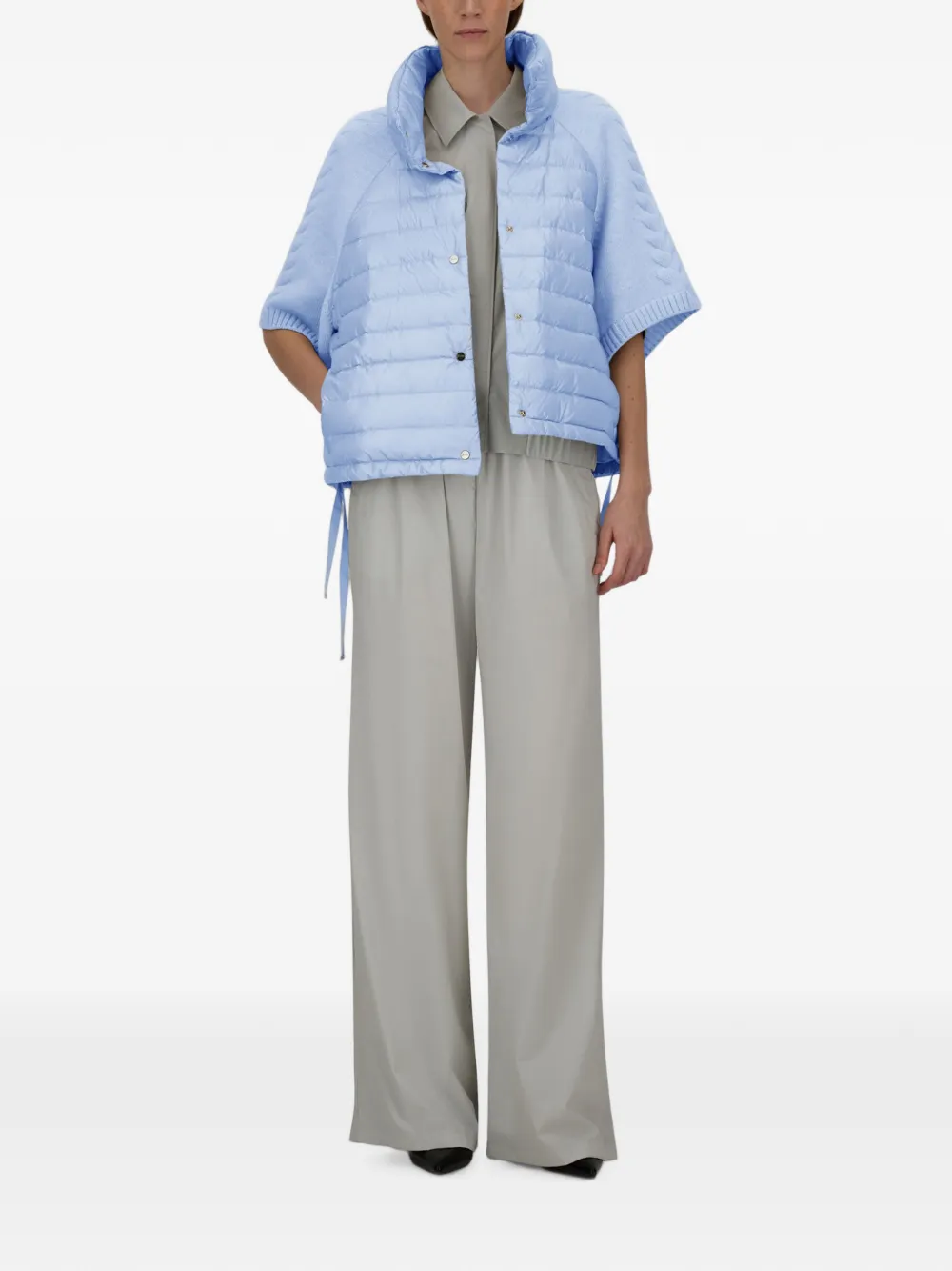 Herno Kabelgebreid gewatteerd jack Blauw