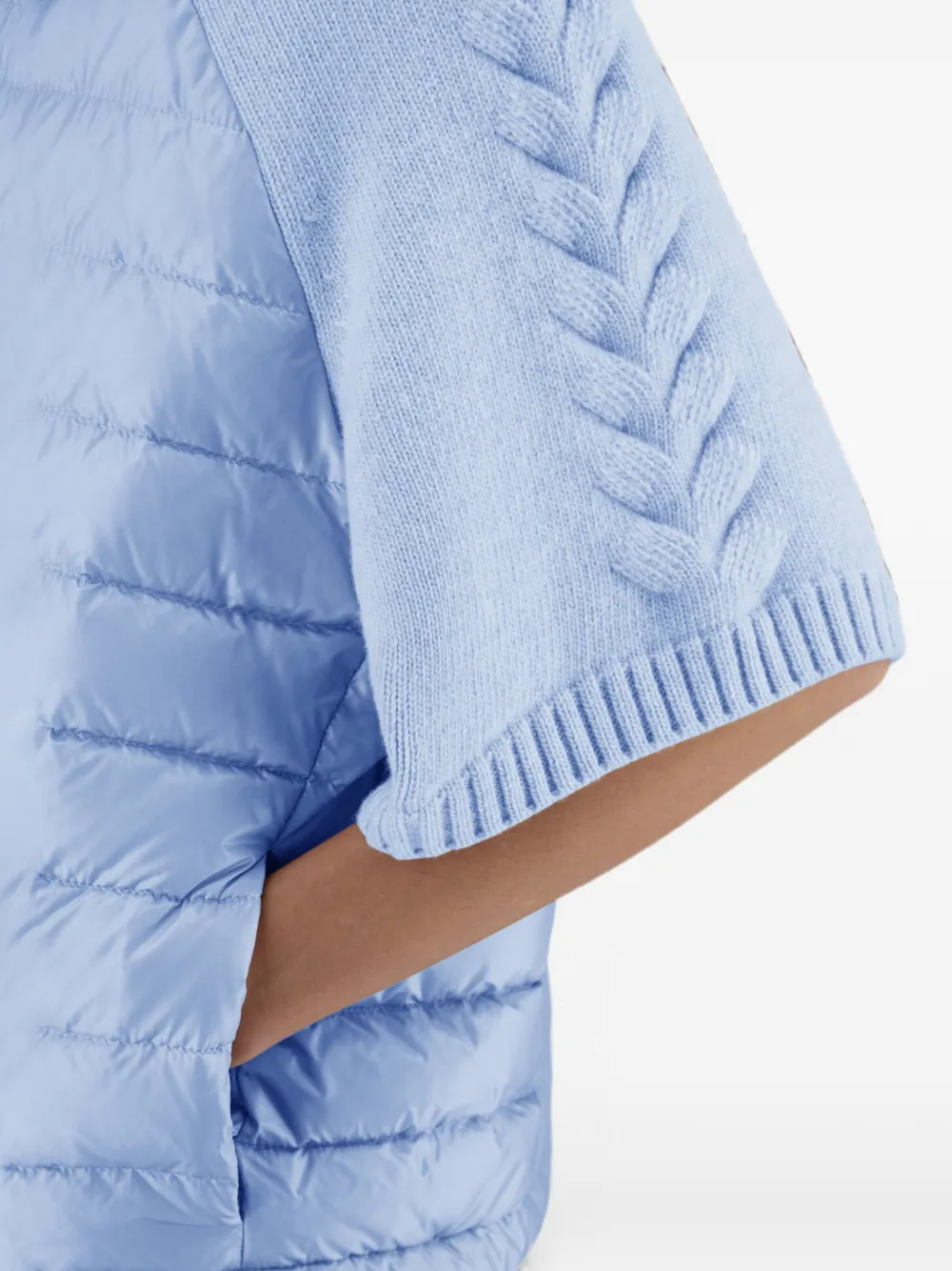 Herno Kabelgebreid gewatteerd jack Blauw