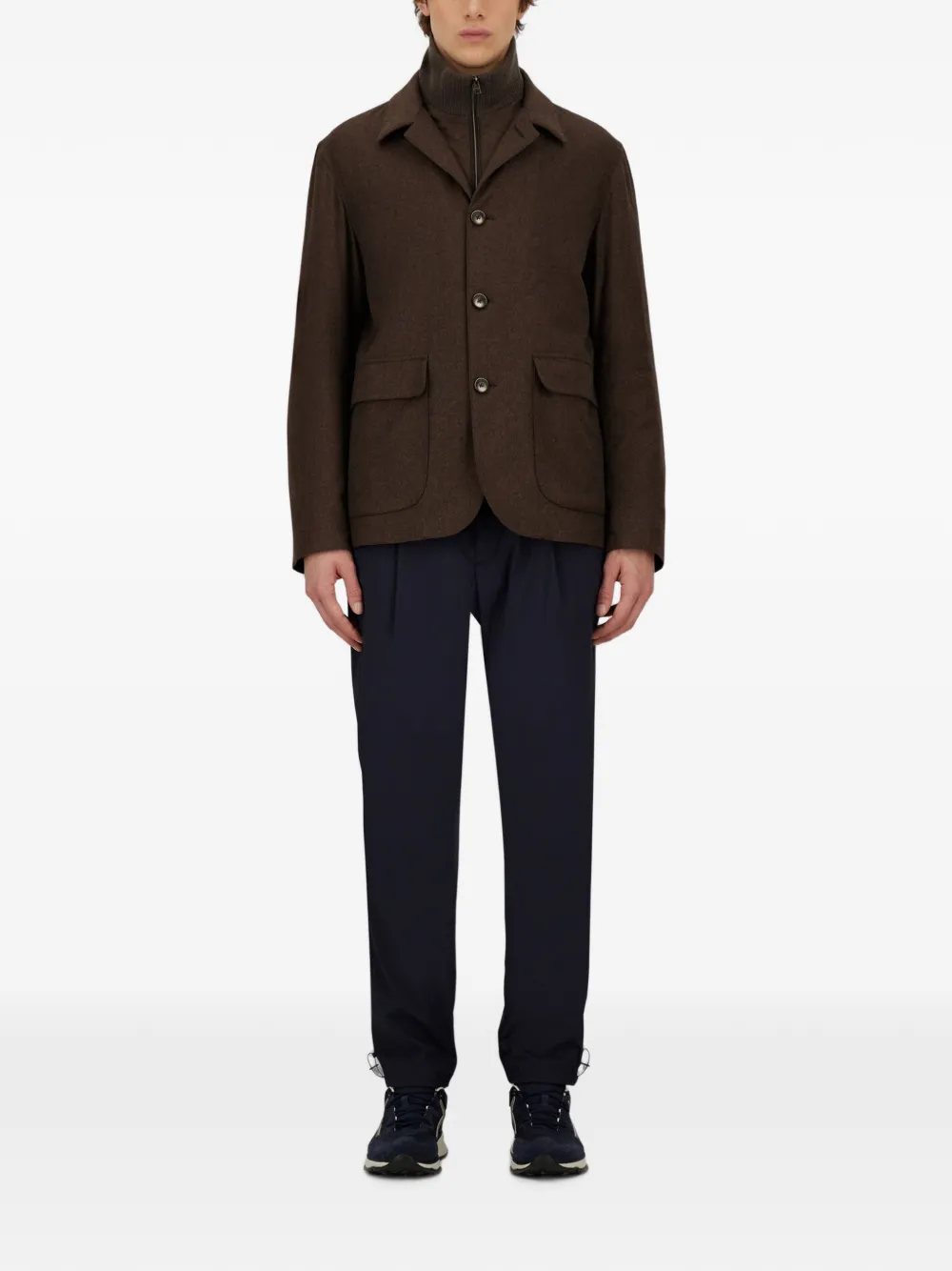 Herno Blazer met enkele rij knopen Bruin