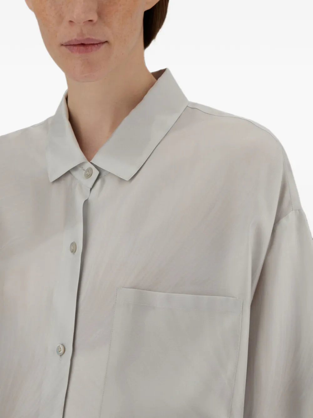Herno Resort zijden blouse met bloemenprint Grijs