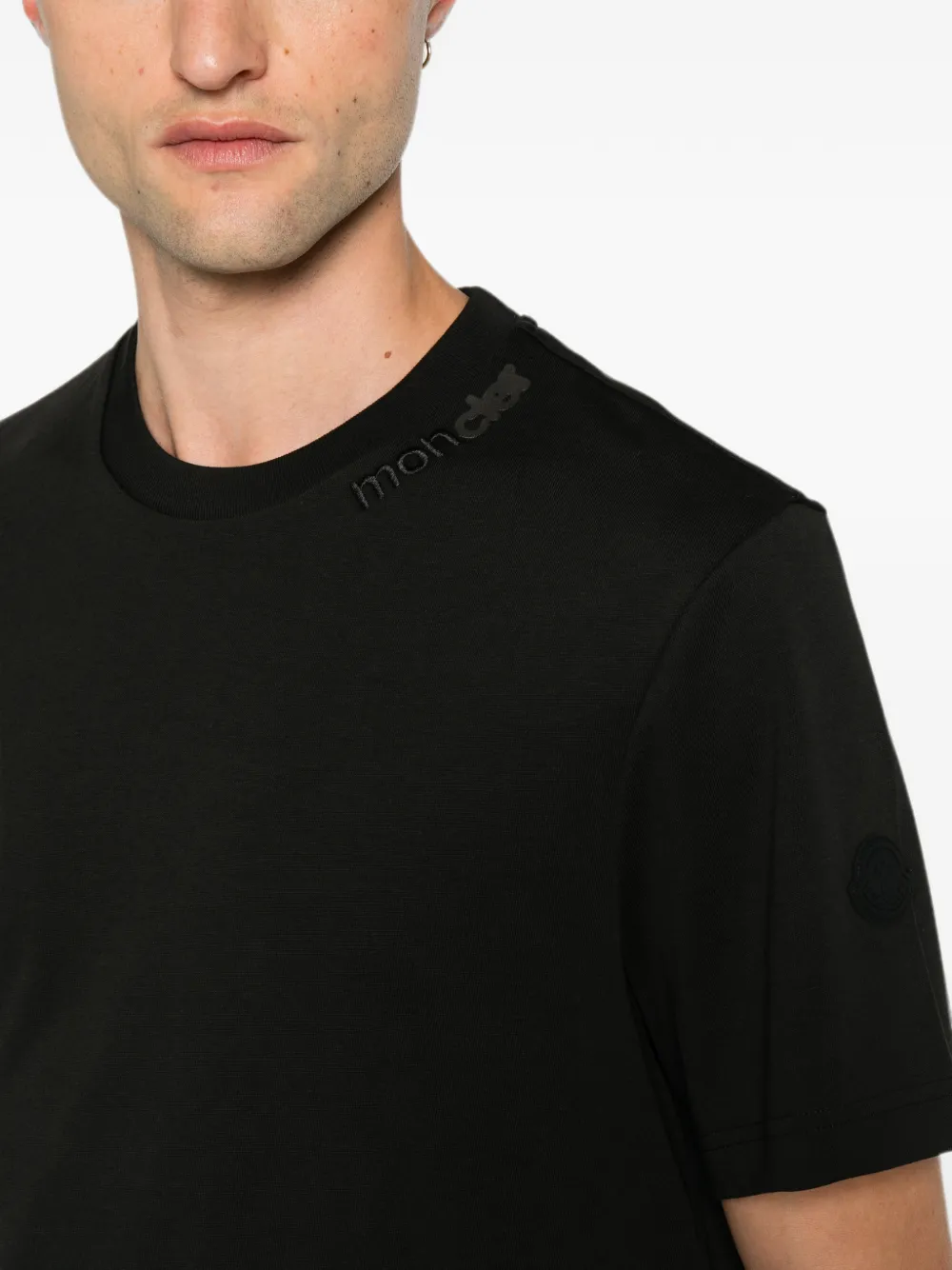 Moncler T-shirt met geborduurd logo Zwart