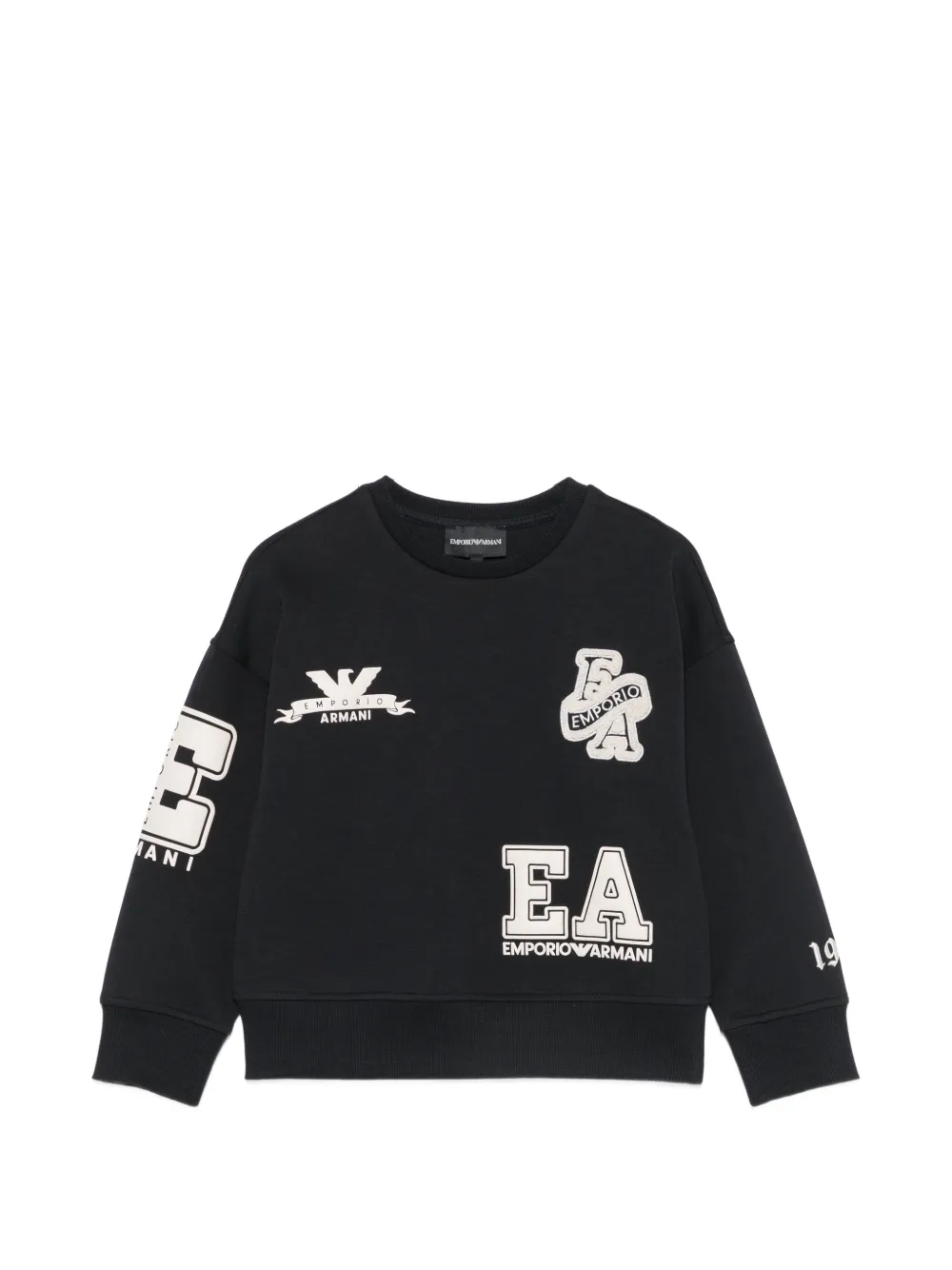 Emporio Armani Kids logo-patch sweater - Blu