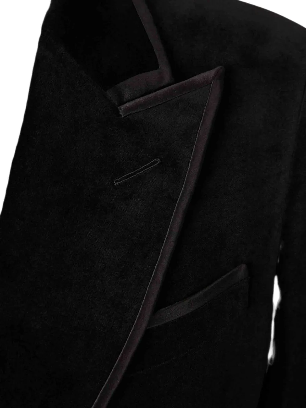 TOM FORD Dyllan jack met puntige revers en dubbele rij knopen Zwart
