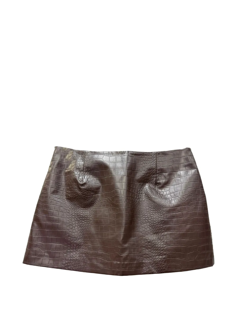 The Frankie Shop croc-effect mini skirt - Marrone