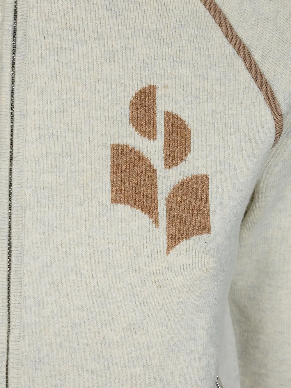 ISABEL MARANT Vest met logo-intarsia en rits Beige