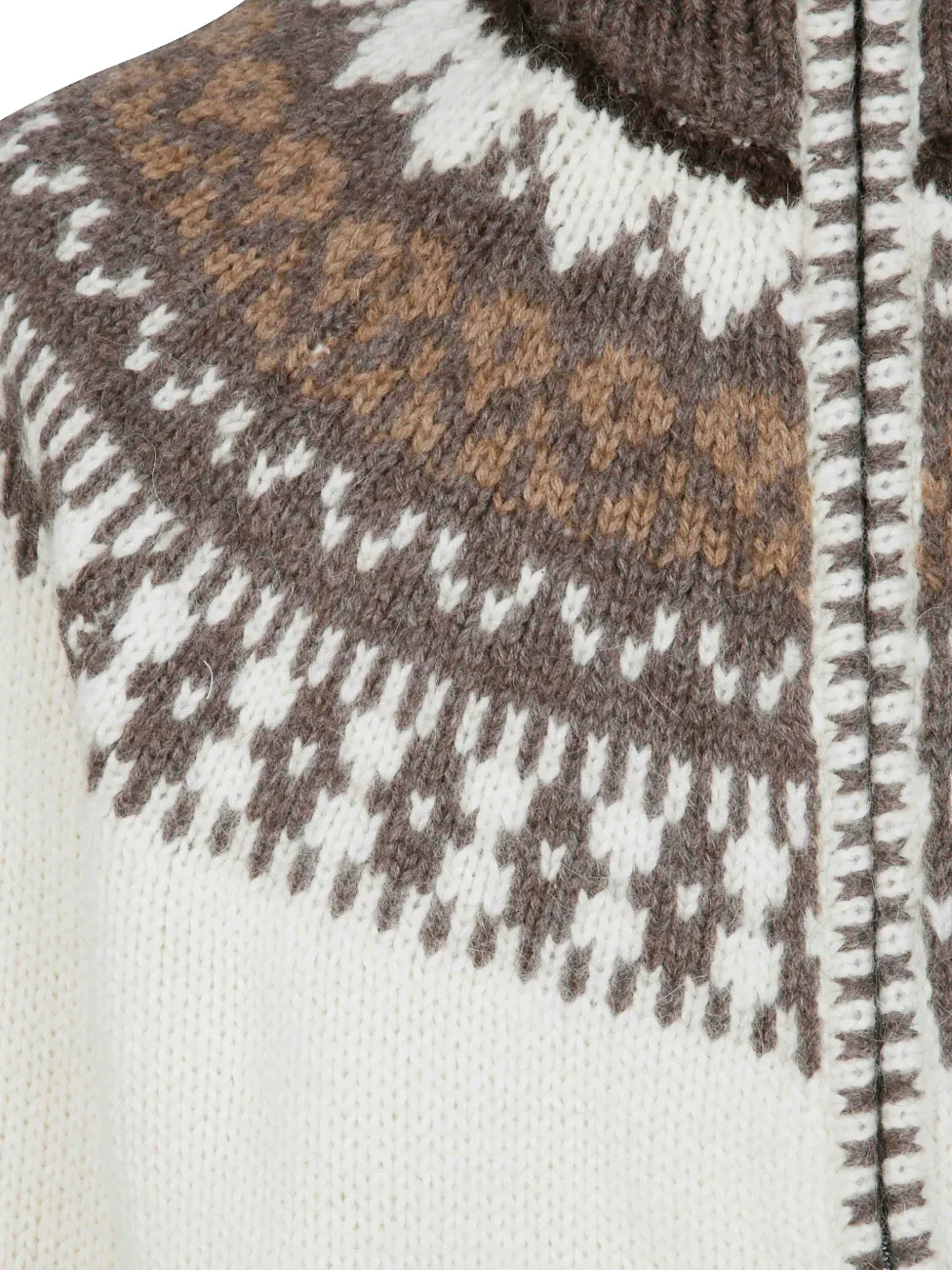 Altea jacquard-knit zip-up cardigan Wit
