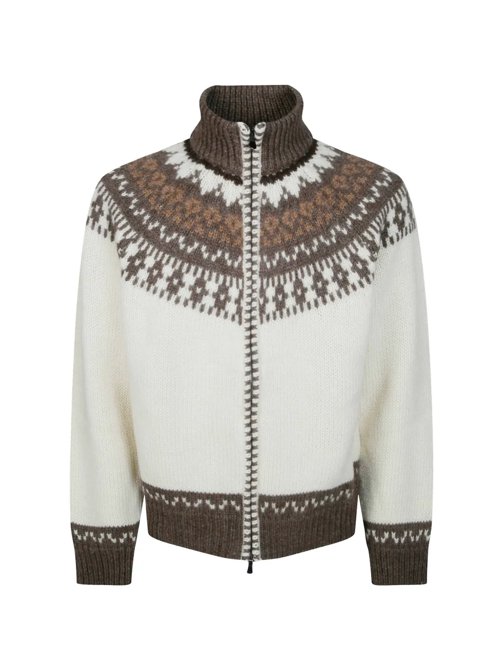 Altea jacquard-knit zip-up cardigan - White