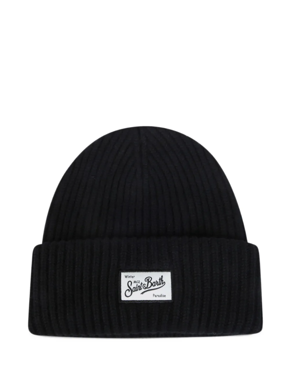 MC2 Saint Barth Kids Berry ribbed beanie hat Zwart