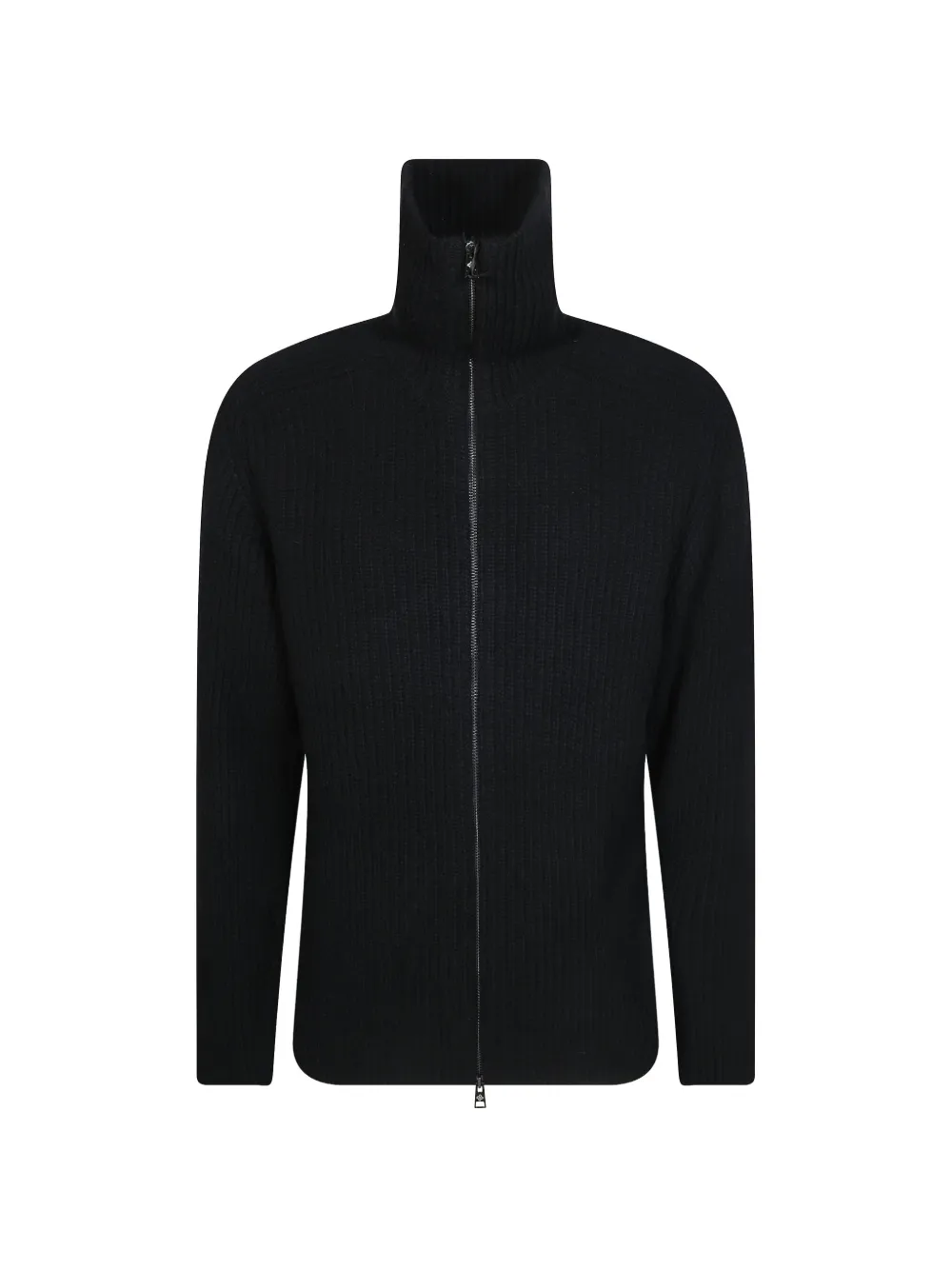 Tagliatore ribbed-knit zip-up sweater - Schwarz