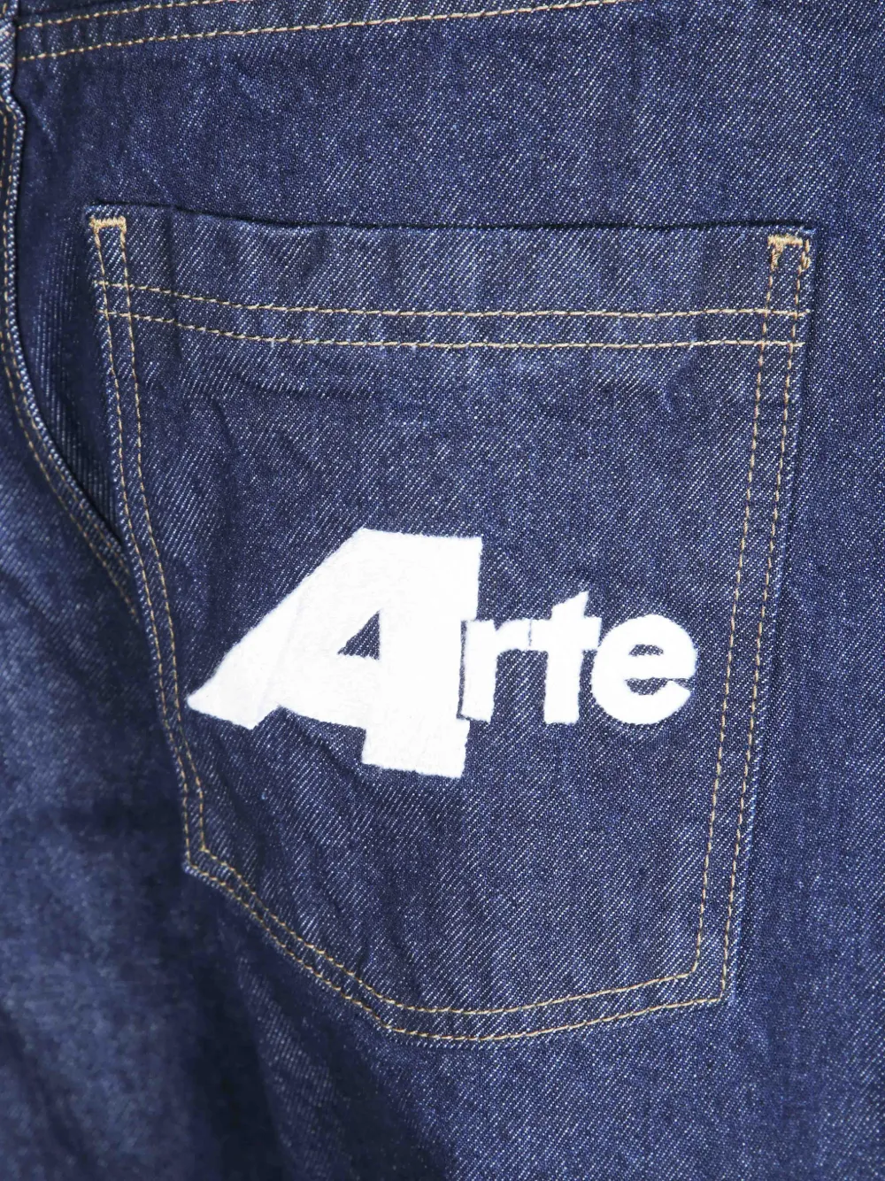 Arte Antwerp Big A straight jeans met logopatch Blauw
