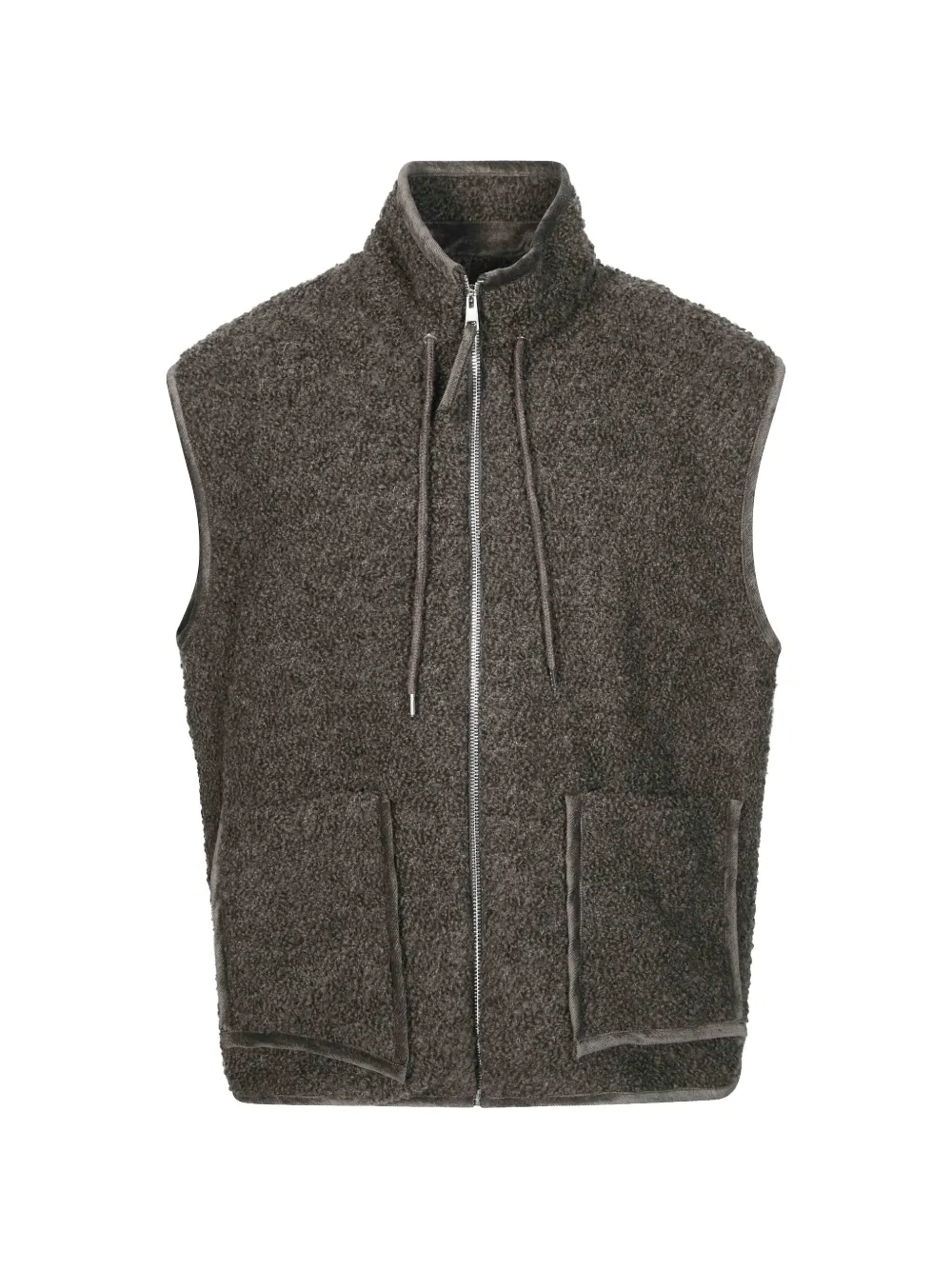 AMARÁNTO bouclé-texture zip-up gilet