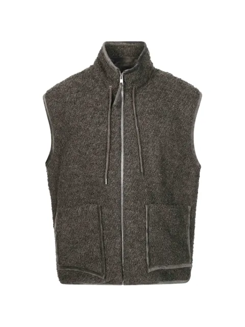AMARÁNTO bouclé-texture zip-up gilet