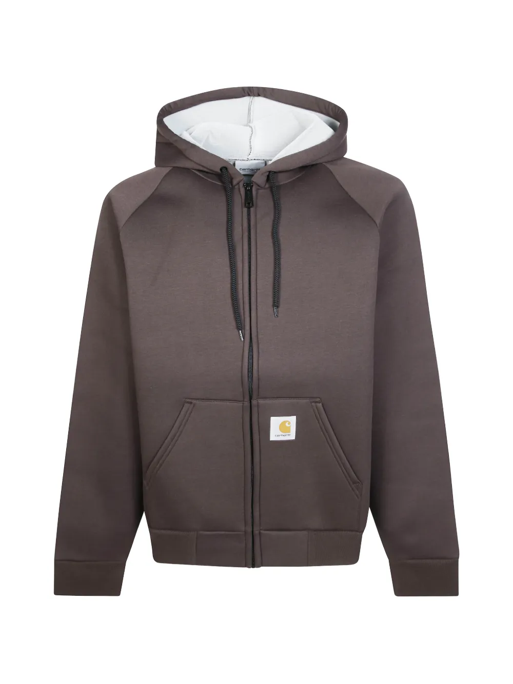 Carhartt WIP logo-patch zip-up hoodie - Marrone