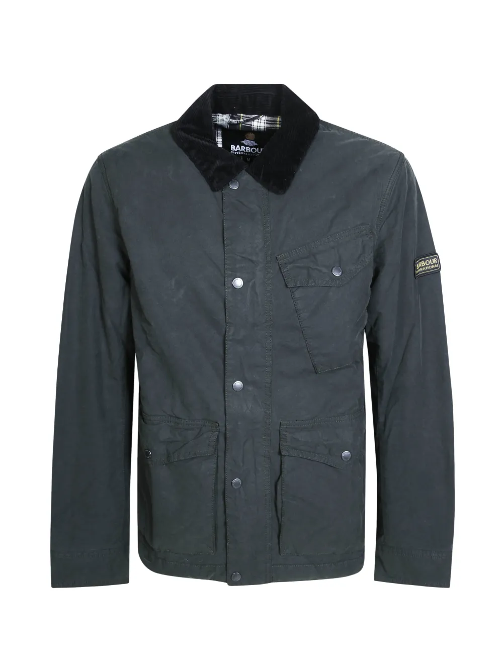 Barbour International Winter Drifter washed waxed-cotton military jacket